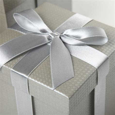 Metallic Silver Gift Box 